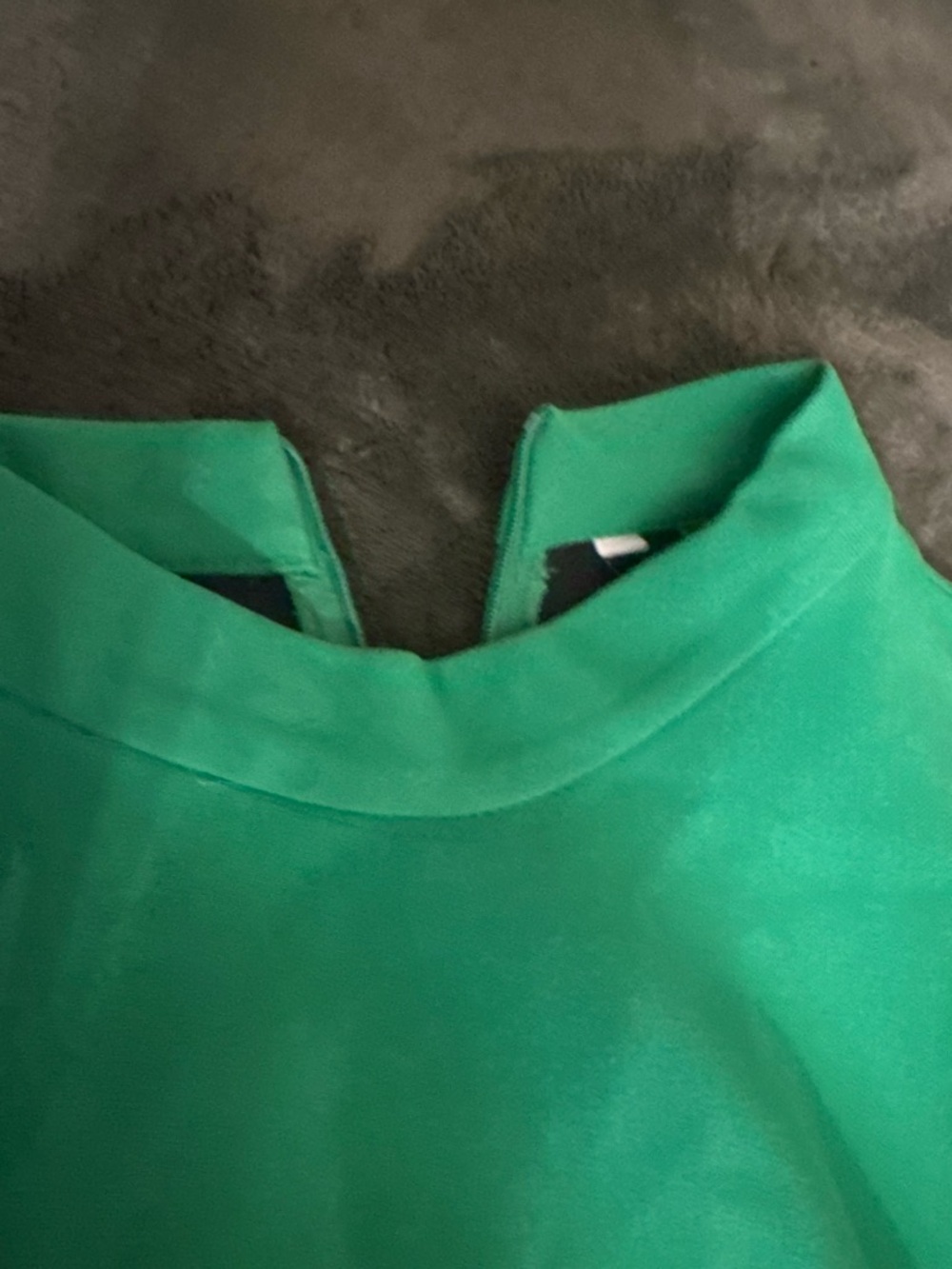 Zara Bright Neon Green Mock Neck Mini Dress - Picture 6 of 7
